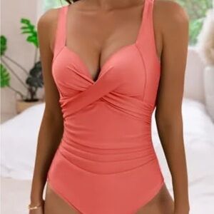 Eomenie Coral One-Piece Swimsuit M nwt